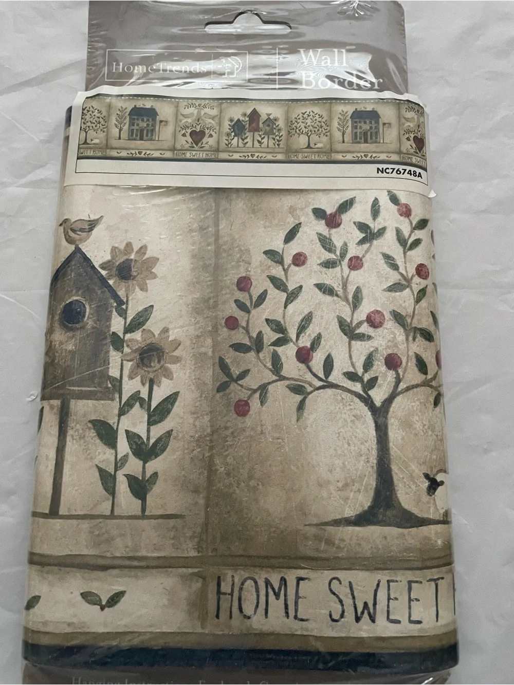 Vintage Hometrends Wallpaper Border “Home Sweet Home” Lot of (4) 7” wide x 5 Yds